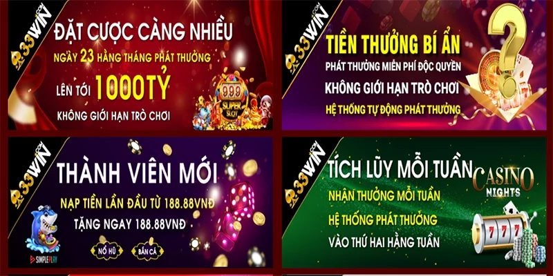 Các loại 33win khuyến mãi